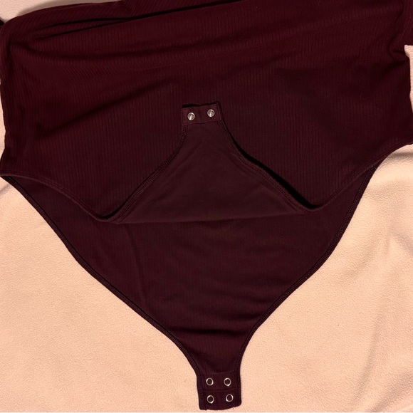 TWO Rib-Knit-Square Neck Bodysuits 3X - Picture 11 of 13